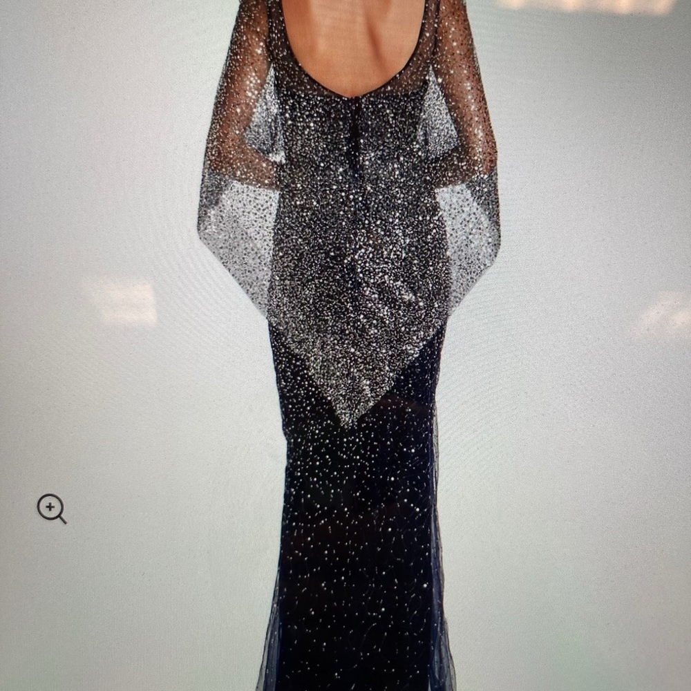 Rickie Freeman for Teri Jon Black and Silver Gown - Picture 9 of 10